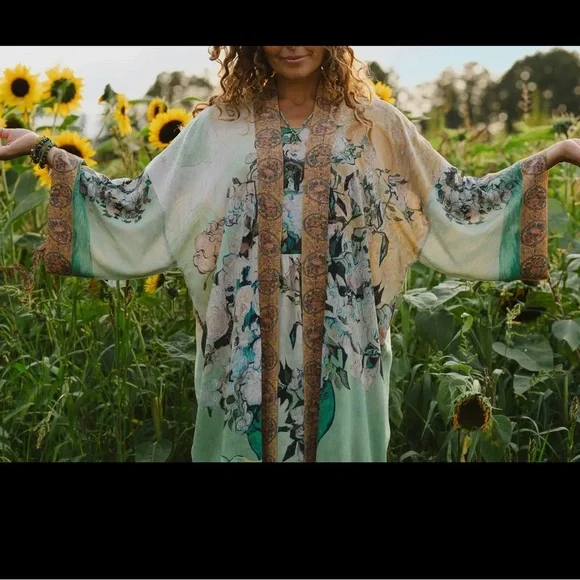 I Paint My Dream Van Gogh Opera Duster Kimono Robe - Picture 6 of 14